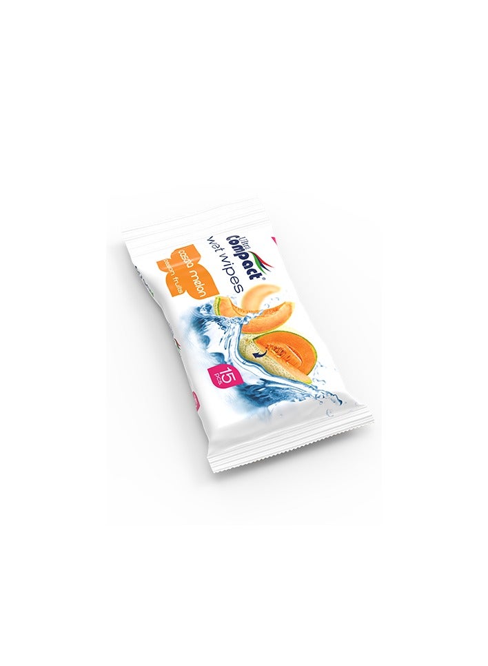 Ultra Compact Fruits Pocket Wet Wipes: Refreshing Pack - 15pcs - Image 2