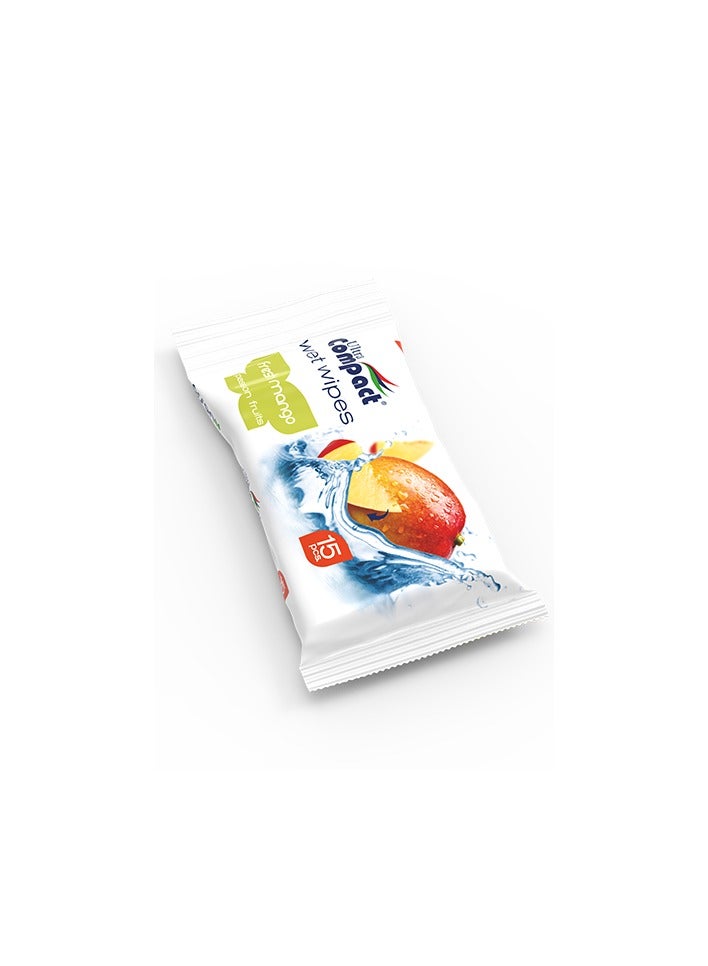Ultra Compact Fruits Pocket Wet Wipes: Refreshing Pack - 15pcs - Image 3