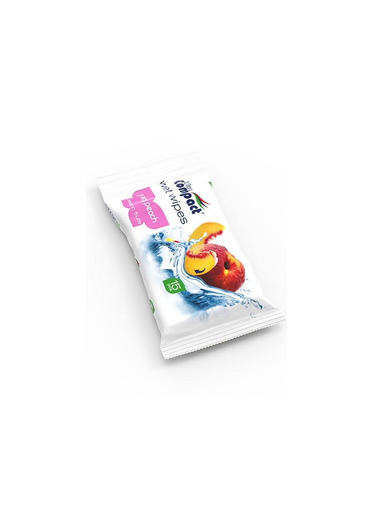 Ultra Compact Fruits Pocket Wet Wipes: Refreshing Pack - 15pcs - Image 1