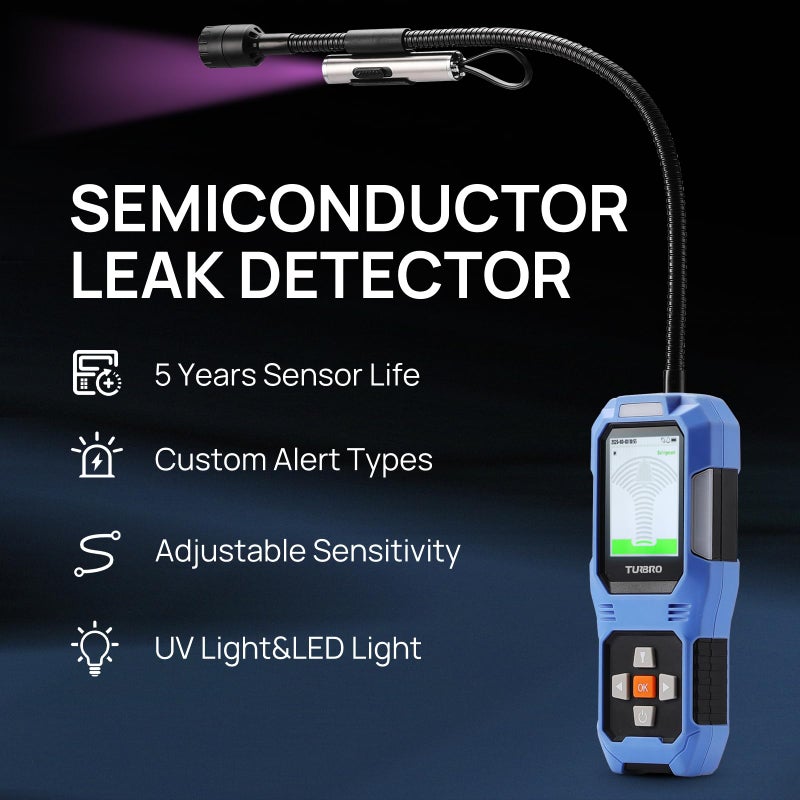 TURBRO Refrigerant Leak Detector with Alarms, Halogen Freon Sniffer with Heated Diode Sensor, Detects CFCs HCFCs HFCs HCs HFOs, for Home and Automotive AC Systems, FLA-BDT20 - Image 4