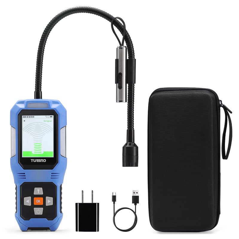 TURBRO Refrigerant Leak Detector with Alarms, Halogen Freon Sniffer with Heated Diode Sensor, Detects CFCs HCFCs HFCs HCs HFOs, for Home and Automotive AC Systems, FLA-BDT20 - Image 1