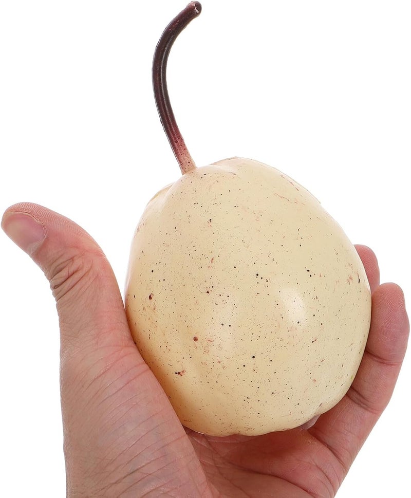 KICHOUSE Realistic Artificial Yellow Pear Decorative Plastic Fruit Model, Lifelike Fake Pear for Home Kitchen Cabinet Décor, Photography Prop, - Image 3