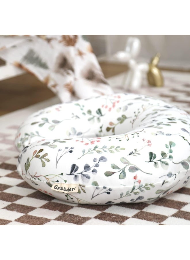 GRSSDER Nursing Pillow Cover Stretchy Minky Removable Nursing Covers for Breastfeeding Pillows, Ultra Soft Comfortable Slipcover for Girls, Stylish Flora Pattern - Image 5