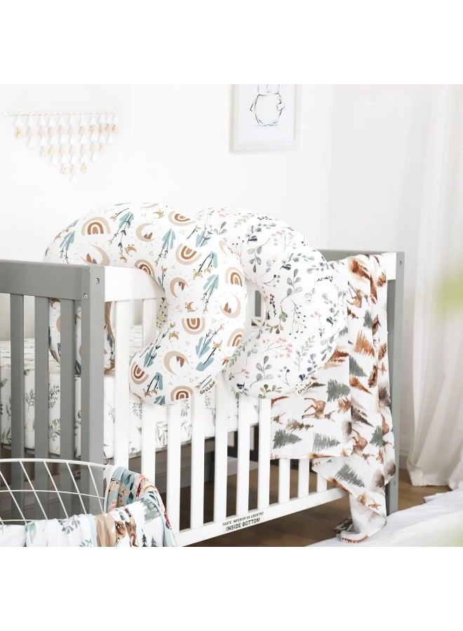 GRSSDER Nursing Pillow Cover Stretchy Minky Removable Nursing Covers for Breastfeeding Pillows, Ultra Soft Comfortable Slipcover for Girls, Stylish Flora Pattern - Image 3