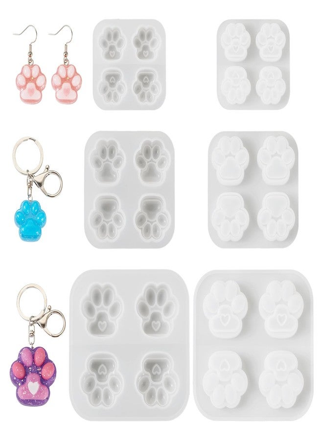 Boutigem 3Pcs Paw Print Silicone Mold Cat Footprint Resin Casting Molds 50-120mm for Cabochons Keychain Earring Epoxy Resin Jewelry Making Decor - Image 1