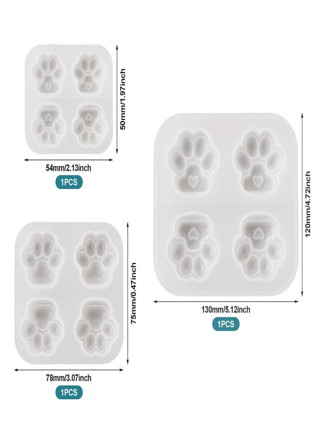 Boutigem 3Pcs Paw Print Silicone Mold Cat Footprint Resin Casting Molds 50-120mm for Cabochons Keychain Earring Epoxy Resin Jewelry Making Decor - Image 2