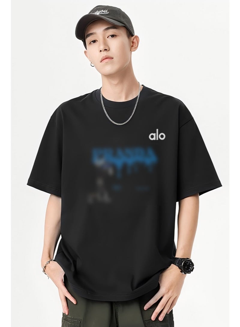 Alo World casual printed men's T-shirt with simple brand logo is a multi-purpose sportswear suitable for daily leisure. - Image 1