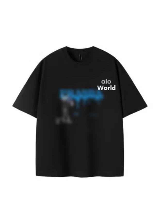 Alo World casual printed men's T-shirt with simple brand logo is a multi-purpose sportswear suitable for daily leisure. - Image 4