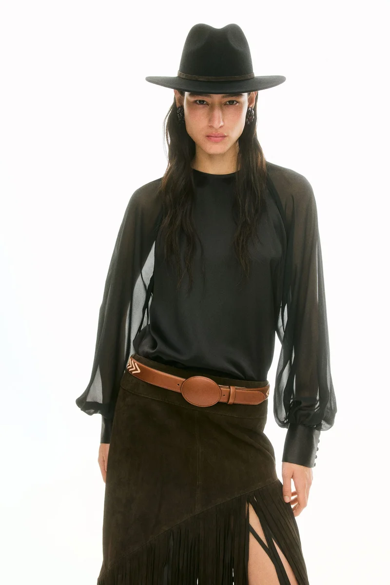 H&M Open-back satin blouse