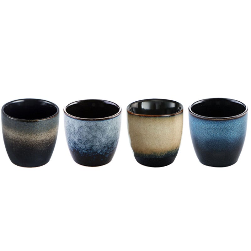 Lxuwbd Ceramic Tea Cup, Kung Fu Tea set, Coffee Cup, Yerba Mate Set 4-piece companion cup set (4 colors) - Image 1