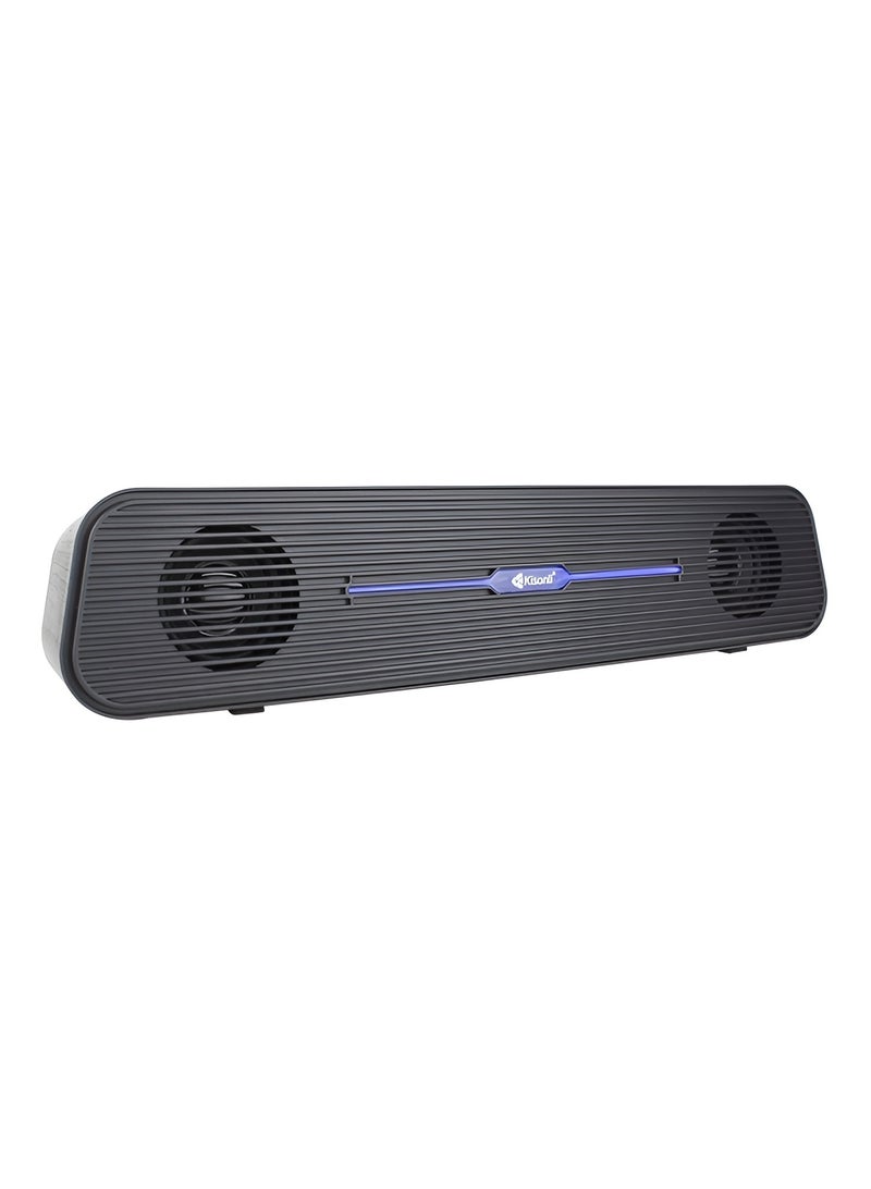 Kisonli i-520 Gaming Soundbar - 2.0 Channel Stereo Speaker, High-Quality Sound-6W, USB Powered, Ideal for PC & Laptop-BLACK - Image 1
