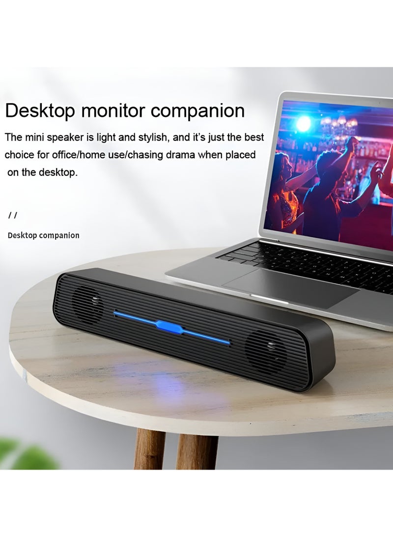 Kisonli i-520 Gaming Soundbar - 2.0 Channel Stereo Speaker, High-Quality Sound-6W, USB Powered, Ideal for PC & Laptop-BLACK - Image 5