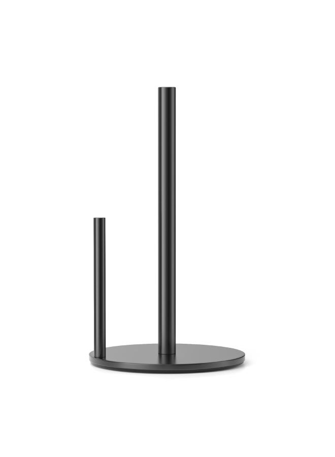 بواو حامل المناشف الورقية BOAO أسود، موزع لفائف المطبخ الفاخر المصنوع من الفولاذ المقاوم للصدأ، منظم لفائف سطح العمل مع قاعدة ثقيلة - Image 1