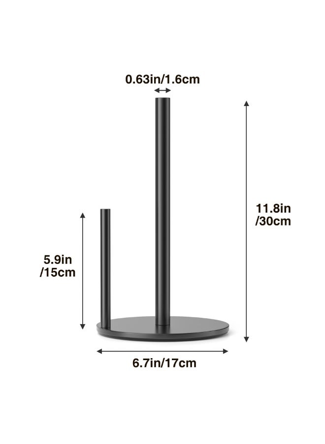 بواو حامل المناشف الورقية BOAO أسود، موزع لفائف المطبخ الفاخر المصنوع من الفولاذ المقاوم للصدأ، منظم لفائف سطح العمل مع قاعدة ثقيلة - Image 5