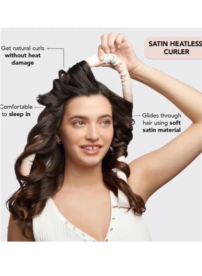 Satin Heatless Curling Set - Hair Rollers for Heatless Curls, Heatless Hair Curlers & Hot Rollers (SunsetTieDye) - Image 3