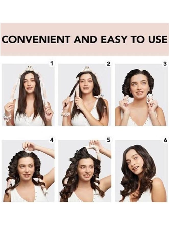 Satin Heatless Curling Set - Hair Rollers for Heatless Curls, Heatless Hair Curlers & Hot Rollers (SunsetTieDye) - Image 5