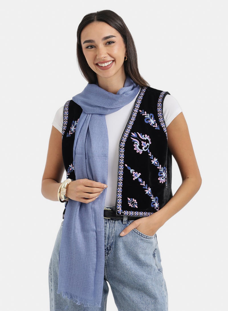 Carina Ribbed Cotton Scarf - Image 1