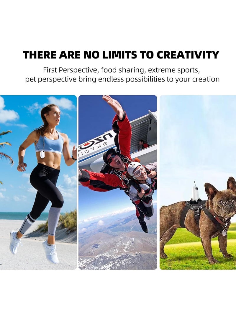 أو أوزون 4K Mini Action Camera|Ultra-Light Thumb-Sized Body Cam with WiFi, 360° Rotating Clip, Magnetic Mount, Waterproof Camera for Cycling, Vlogging & Sports - Black - Image 2
