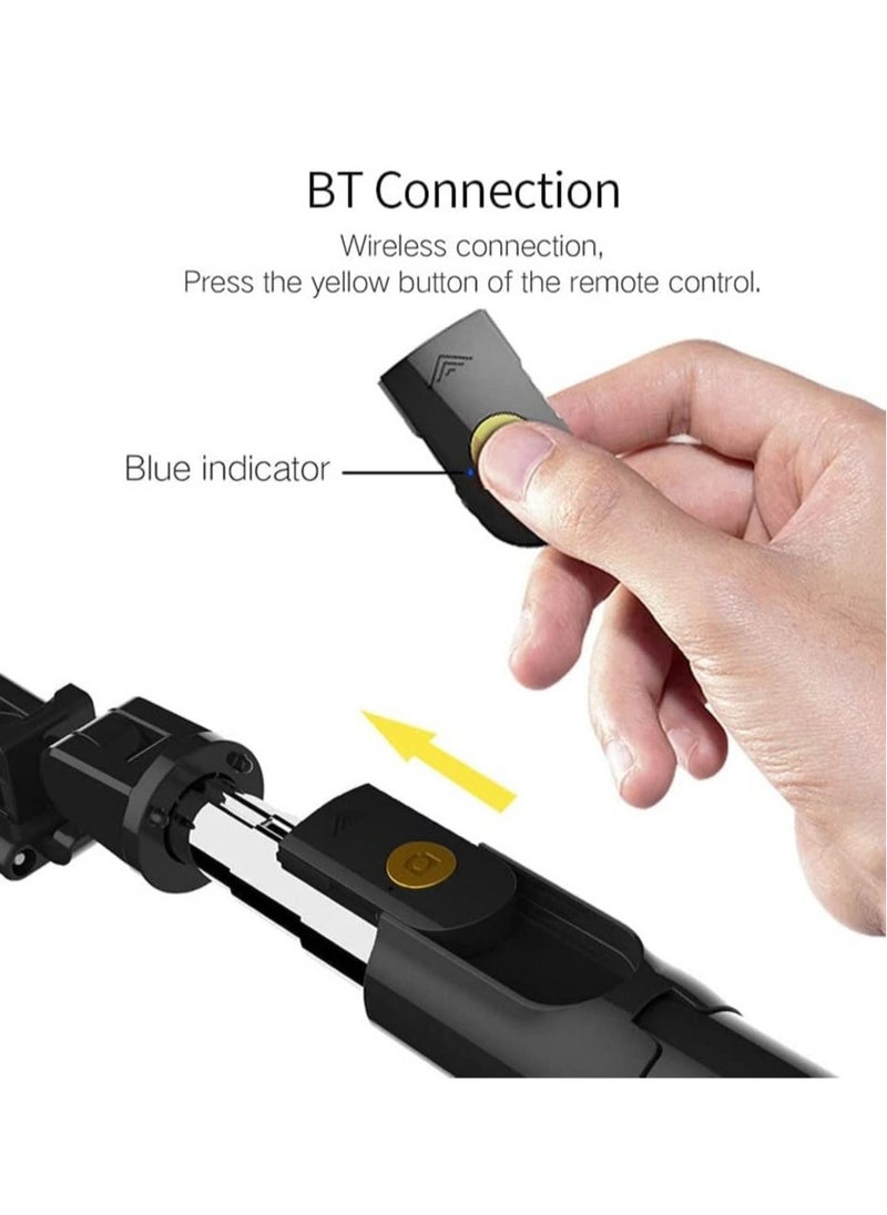 Raxoom K07 Selfie Stick Integrated Tr BT 4.0 Wireless Selfie Stick Mini Portable Extendable Selfie Stick Tr For Smart Phone (Black) - Image 3