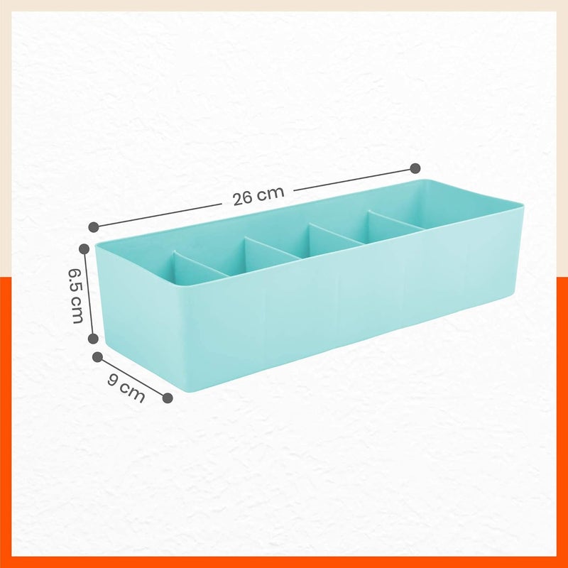 Bathla DORI (Set of 16) Multi-purpose Stackable Drawer Storage Organiser | Organise Socks, Innerwear, Tie, Handkerchief, Jewellery, Stationary, Belt etc.| Jade | 5 Grids – Stomo - Image 4