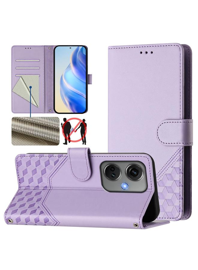 S-TOP Case For OnePlus Nord CE3 5G India Honeycomb Embossing RFID Leather Phone Case - Image 1