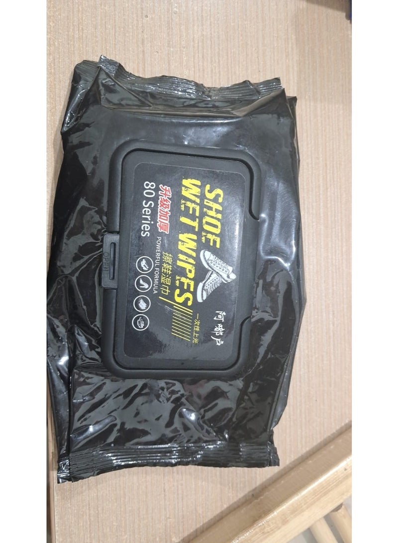 مناديل تنظيف الأحذية الرياضية - عبوة واحدة من 80 منديلًا - مناديل تنظيف أحذية رياضية محمولة تزيل الأوساخ والبقع بسرعة - متوافقة مع النايلون والقطن والشبكة والقماش والمطاط والمواد الصناعية والجلد - Image 1