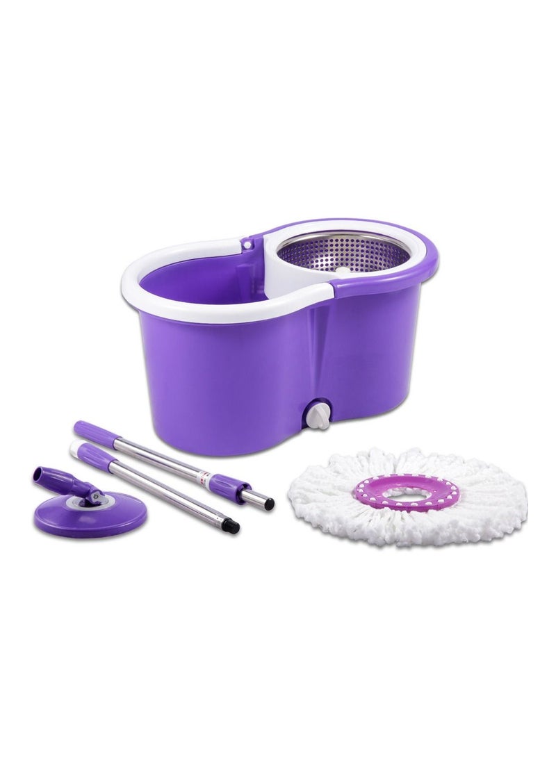 DubaiGallery Self Spin Dry Cleaning Mop With Bucket Magic Hand Free Rotating Lazy Mop Portable Touchless Household Floor Cleaning Mop Cleaning Bucket Purple - Image 1