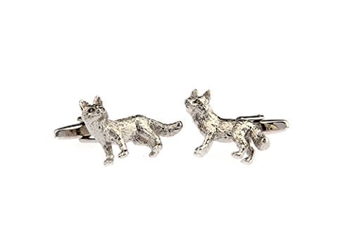 MRCUFF Fox Pair Cufflinks in a Presentation Gift Box & Polishing Cloth - Image 3