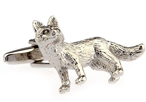 MRCUFF Fox Pair Cufflinks in a Presentation Gift Box & Polishing Cloth - Image 1