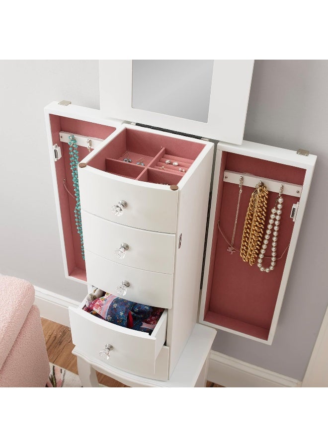 Generic Powell  Furniture Jewelry Armoire, White, 13"X 9.375"X 35.6" - Image 5