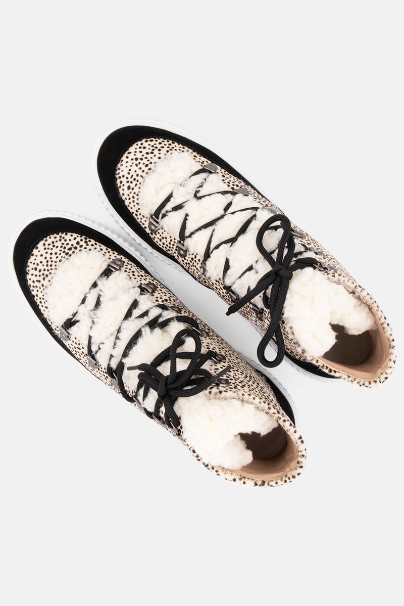 Aqua Women Lace Up High Cut Shoes, Black Combo - Image 2