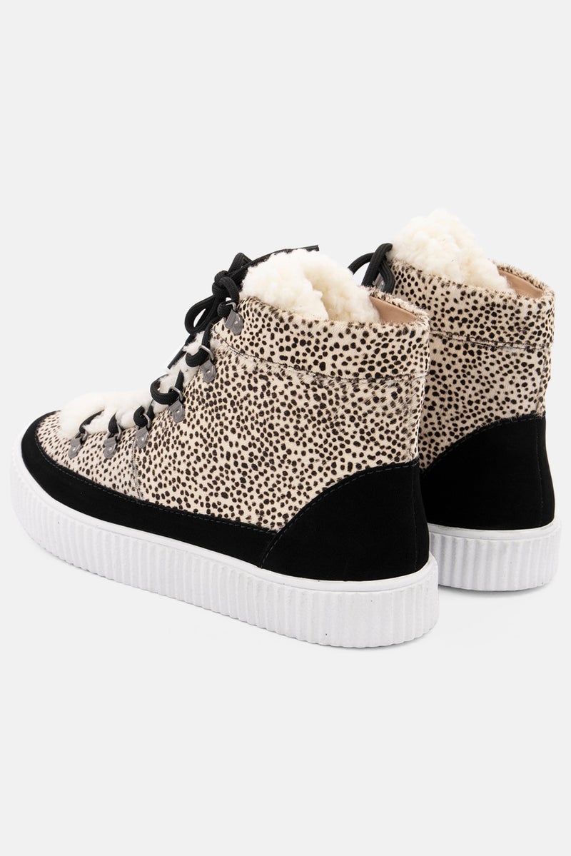 Aqua Women Lace Up High Cut Shoes, Black Combo - Image 3