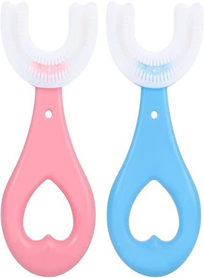 VAGMI U Shaped Toothbrush For kids,Silicone Brush Head for 360 Degree Cleaning Suitable For 2-6 Years, Manual(Pack of 2) - Image 1