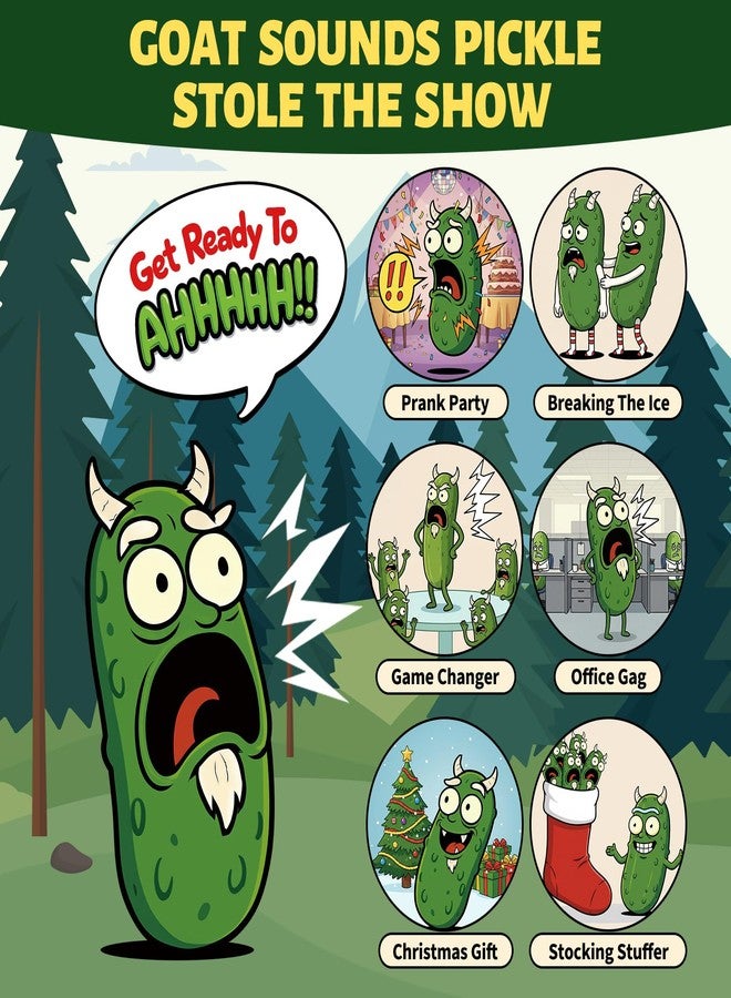 A AIFAMY Goat Sounds Pickle - Funny Cucumber Toy with Sheep Sound for White Elephant Gag Gifts, Hilarious Noise Maker Office Gag for Coworkers Adults Friends and Family - Image 3