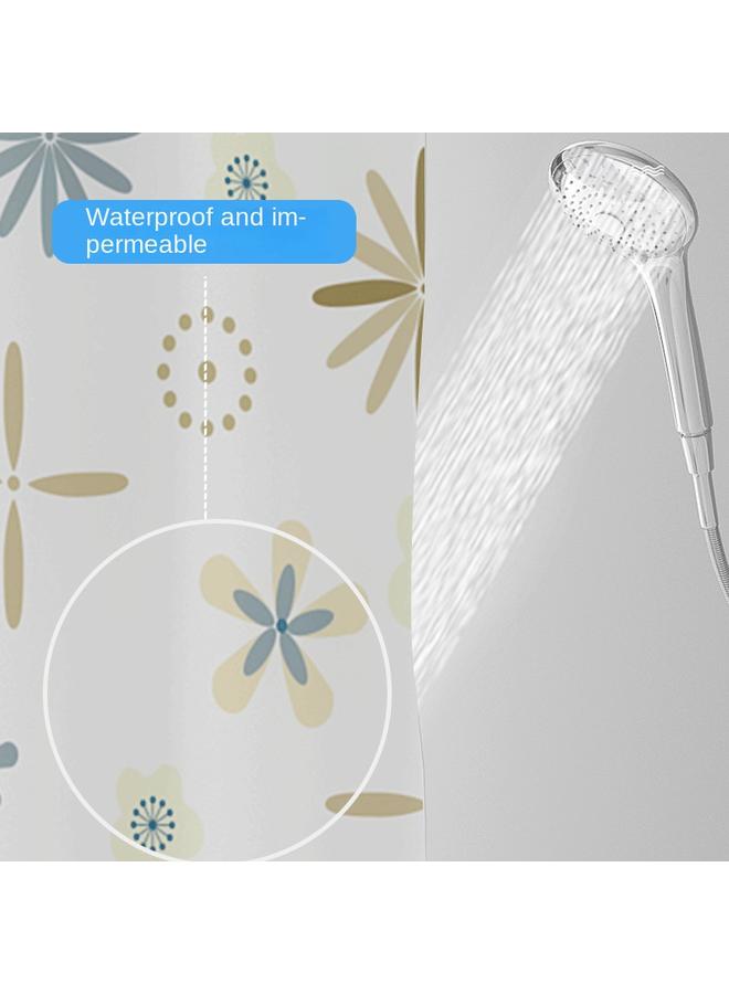 Bluejw Bathroom Thickened Peva Shower Curtain Waterproof Mildew-proof Shower Curtain Rod Suit Waterproof Cloth Punch-free Bathroom Partition Curtain - Image 5