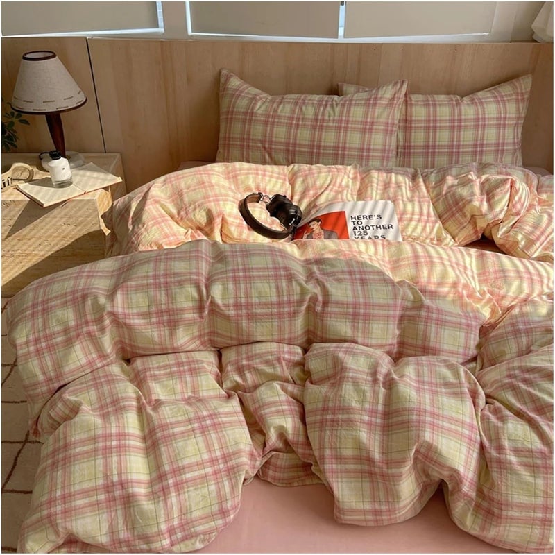 Cotton Bedding Set Soft Bedding Set Stripe Printing Duvet Cover with Pillow Case Bedclothes Bedspread Pillowcases Comforter Sets(Color-01,220x240cm 3pcs) - Image 1