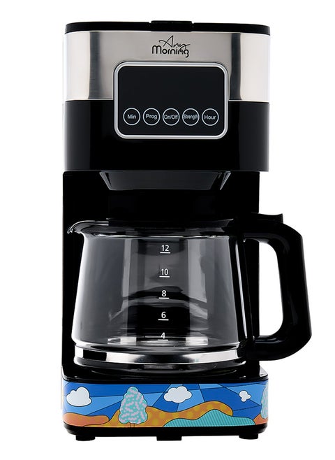 Any Morning Coffee Maker, 10 Cups Touch-Screen Programmable Coffee Machine, Automatic Start and Shut Off, Anti Drip Function, Brew Strength Control, Warming Plate, Easy To Clean, 1.5 L / 50 oz, 900 W