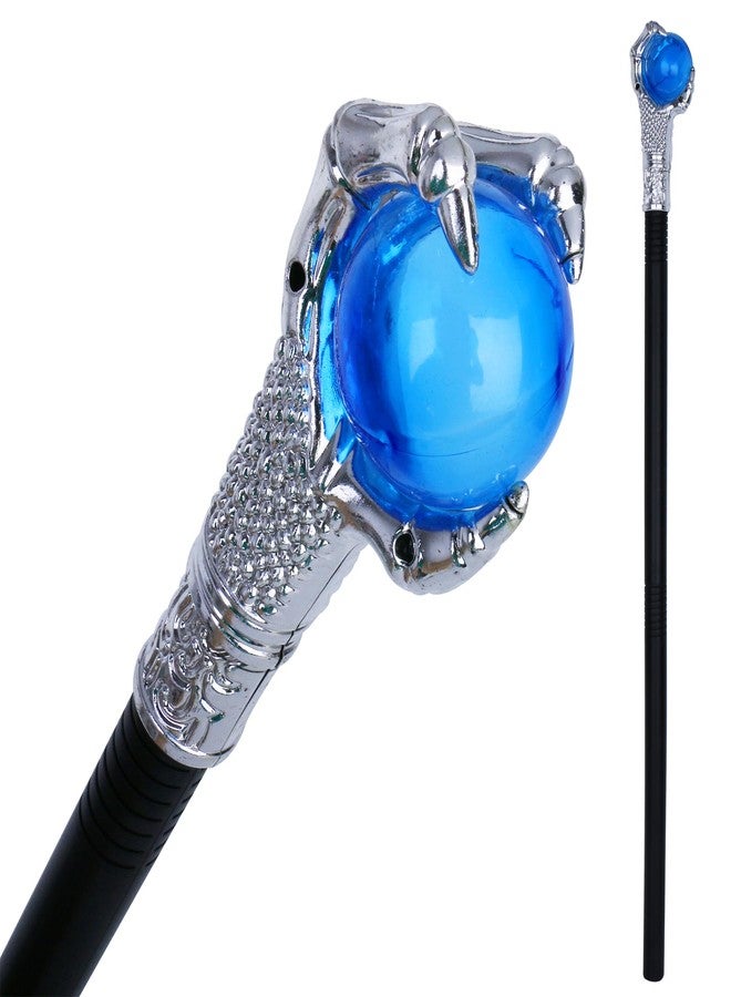Vesil Halloween Costumes Walking Canes Blue Fire Dragon Claw Orb Wands Walking Stick Staff Photo Prop Accessory Decorations - Image 1