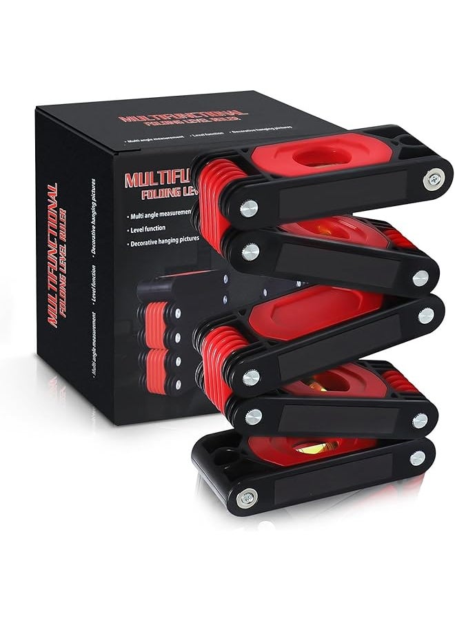 PROMASS 24-Inch Foldable Level Tool, Magnetic Folding Level with Multi-Angle Measurement, Torpedo Level with 3 Bubbles (45°/90°/180°), Ideal for Hanging Pictures, Walls & Pipelines (24 In)  - Image 1