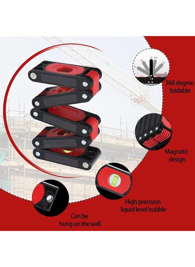 PROMASS 24-Inch Foldable Level Tool, Magnetic Folding Level with Multi-Angle Measurement, Torpedo Level with 3 Bubbles (45°/90°/180°), Ideal for Hanging Pictures, Walls & Pipelines (24 In)  - Image 2