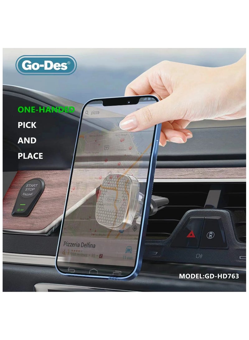 جو-ديز Go-Des HD-763 حامل هاتف السيارة المغناطيسي متعدد الوظائف على الحائط - Image 2
