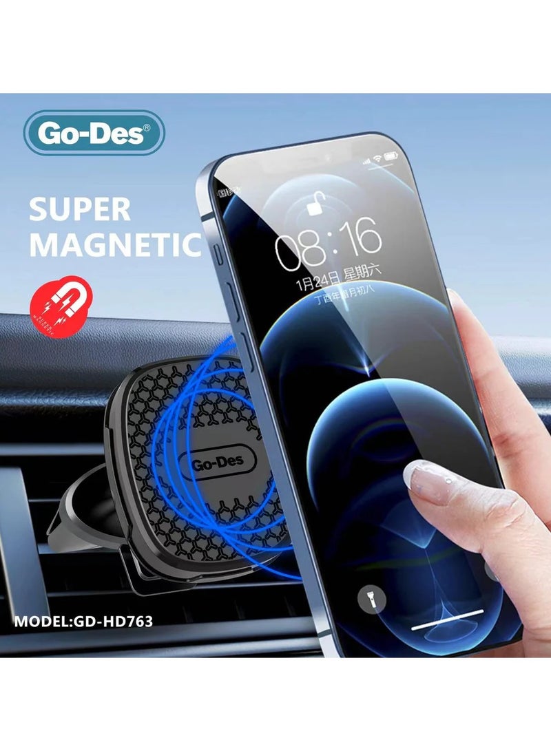 جو-ديز Go-Des HD-763 حامل هاتف السيارة المغناطيسي متعدد الوظائف على الحائط - Image 3
