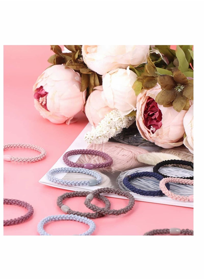 Y&D Hair Ties, Bands Ponytail Holders, for Thick Hair, Elastic No Crease Damage Bands, Rubberbands Heavy and Curly Pink - 9 PCS  - Image 5