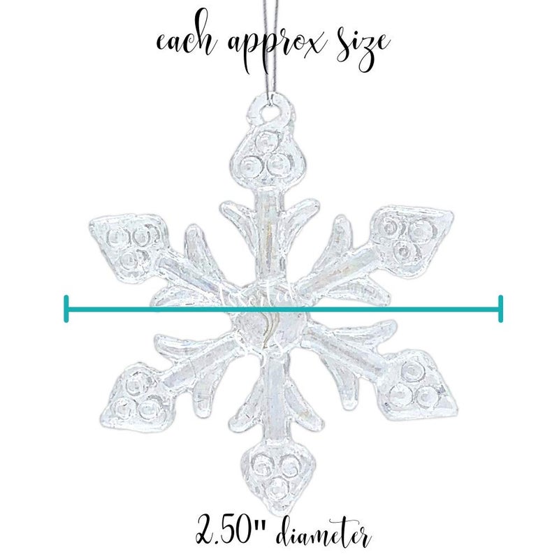 BANBERRY DESIGNS Snowflake Christmas Ornaments - Set of 6 - Iridescent Glass - Each One is a Different Snowflake Pattern - Boxed - 2.5"" D - Christmas Tree Decoration - Image 3