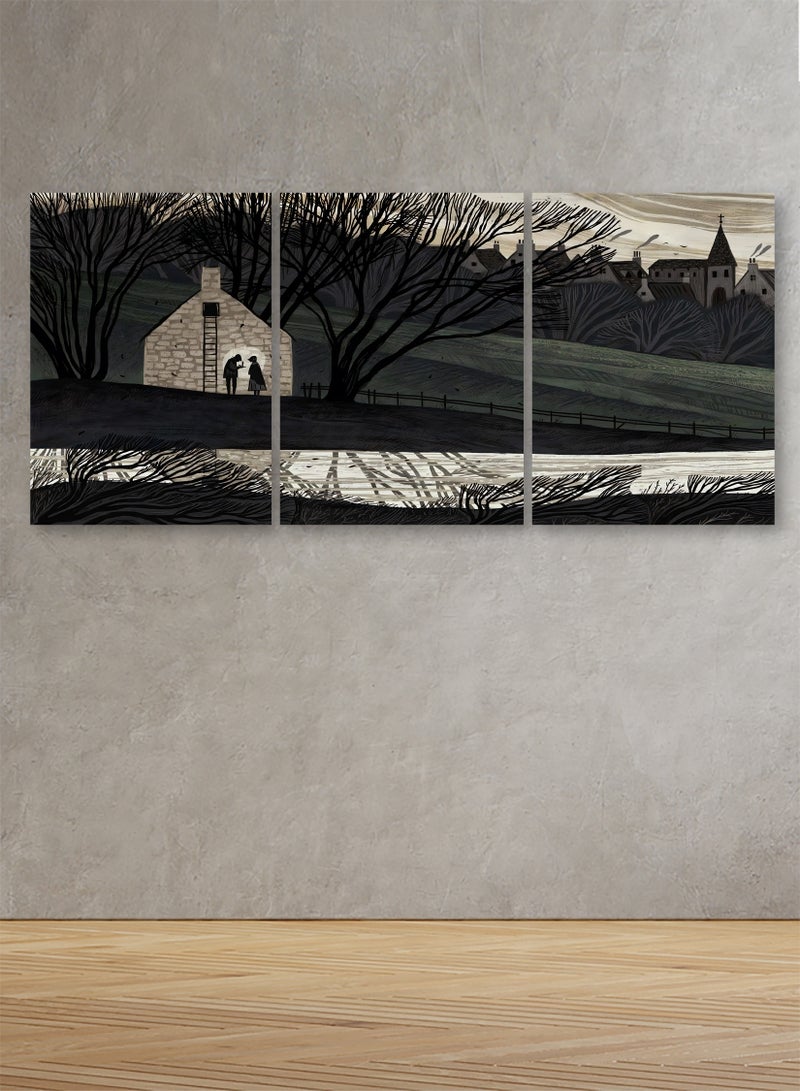 Marktna Set Of 3 Framed Canvas Wall Arts Stretched Over Wooden Frame with Nature Design - Image 1