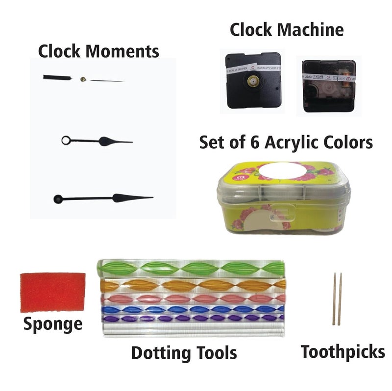 Penkraft Dot Mandala on Engraved Round MDF Clock Hobbyist Level DIY Kit Free Video Tutorial - Image 3