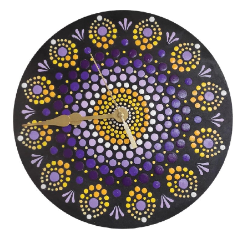 Penkraft Dot Mandala on Engraved Round MDF Clock Hobbyist Level DIY Kit Free Video Tutorial - Image 5