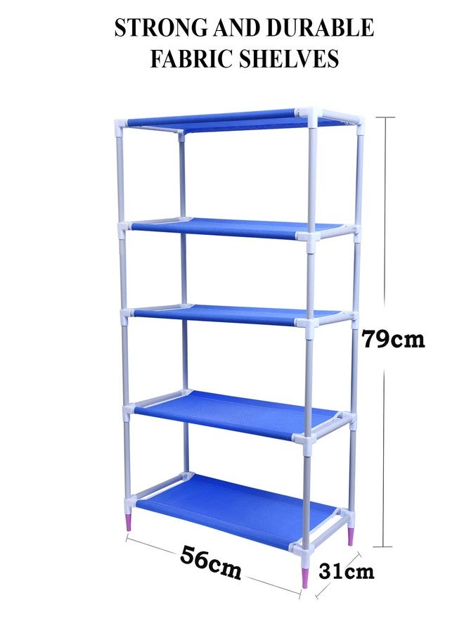 Homeeva | 4 Shelves Baby Foldable Wardrobe | Jungle Blue (Made in India) - Image 2
