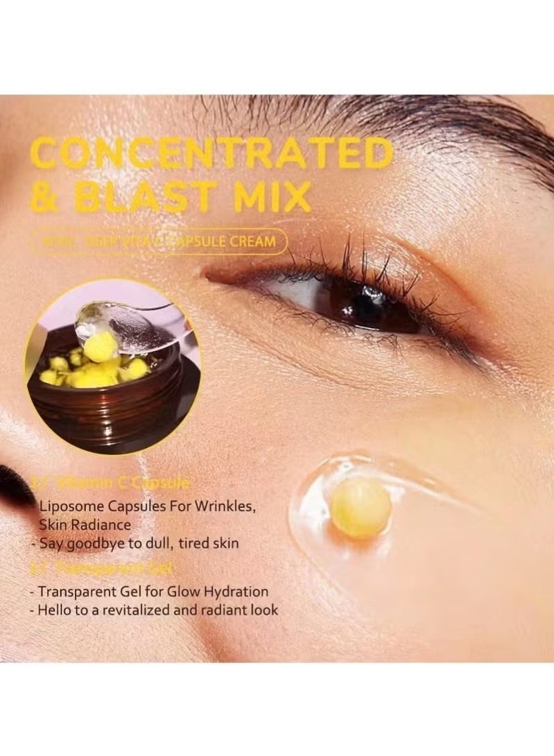 ك أو إي سي فيتامين ( ج ) عميق كبسولة ذهبية كريم ، 50G ، 5 ٪ نيكوتيناميد ، 50 ٪ فيتامين المياه + فيتامين ج ، الترطيب مضيئة ، والحد من التجاعيد غطاء الحويصلية - Image 3