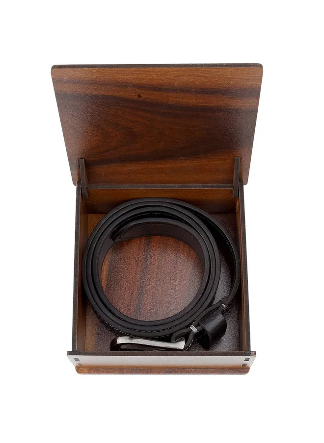 Bacca Bucci Black Men's Black Textured Leather Belt with Tang Closure for Men | Best Price UAE